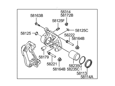 2008 Hyundai Genesis Brake Caliper - 58311-3MA00