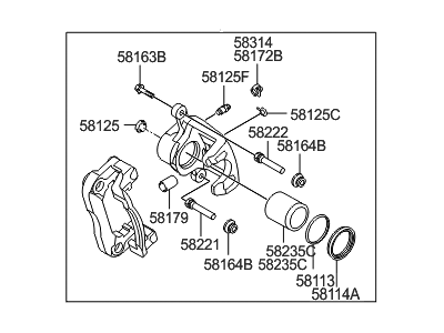 2014 Hyundai Genesis Brake Caliper - 58310-3MA00