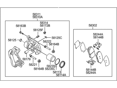 2011 Hyundai Genesis Brake Caliper Bracket - 58210-3M100