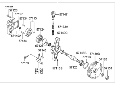 Hyundai Power Steering Pump - 57100-2D151