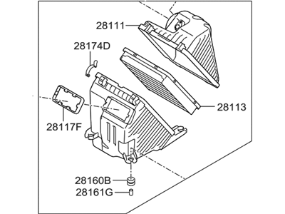 2012 Hyundai Santa Fe Air Filter Box - 28110-2P100