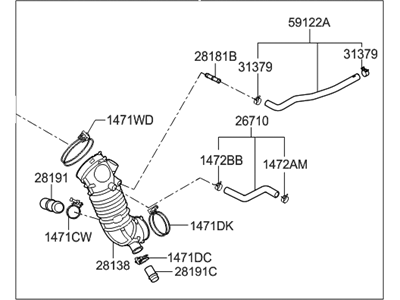 2013 Hyundai Genesis Coupe Air Duct - 28140-2M200