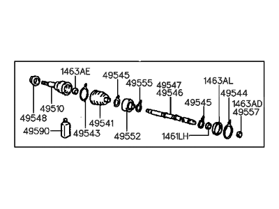 1990 Hyundai Scoupe CV Joint - 49508-23A01