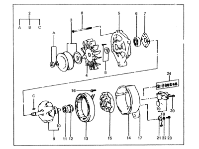 1985 Hyundai Excel Alternator - 37300-21310