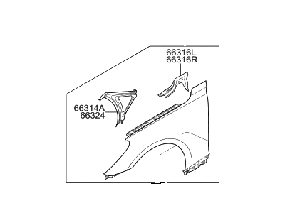 Hyundai 66320-D2000 Panel-Fender,RH