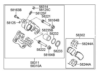 Genuine Hyundai 58213-34100 Brake Piston Assembly