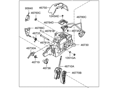 Hyundai 46700-1R231 Lever Assembly-Automatic Transmission