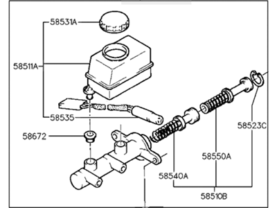 1993 Hyundai Elantra Brake Master Cylinder Reservoir - 58510-28100