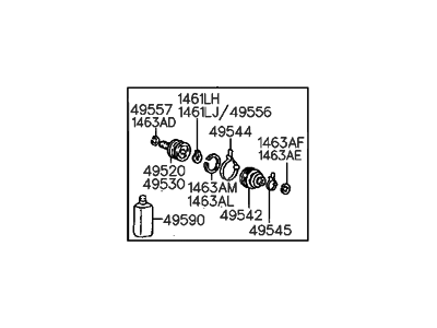 Hyundai 49505-33A20 Joint Kit-Front Axle Differential Side