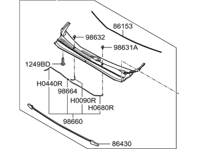 Hyundai 86150-2B000 Cover Assembly-Cowl Top