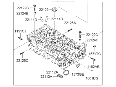 2012 Hyundai Sonata Hybrid Cylinder Head - 72RU5-2GF00