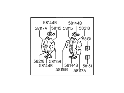 1996 Hyundai Sonata Brake Pad Set - 58101-34A10