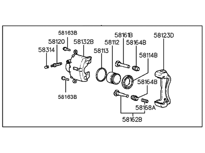 1995 Hyundai Sonata Brake Caliper - 58190-34A00