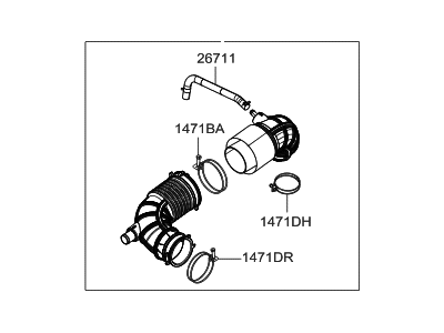 Hyundai 28140-F3700 Hose Assembly-Air Intake