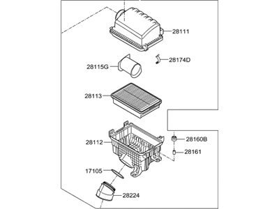 2017 Hyundai Elantra Air Filter Box - 28110-F2500