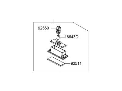 Hyundai 92501-3K000 Lamp Assembly-License Plate