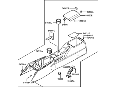 Hyundai Tiburon Center Console Base - 84610-2C150-LK