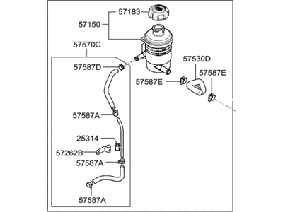 Hyundai 57190-3K100 Reservoir & Hose Assembly-Power Steering G