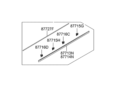 Hyundai 87712-3K020 Moulding Assembly-Waist Line Front Door,RH