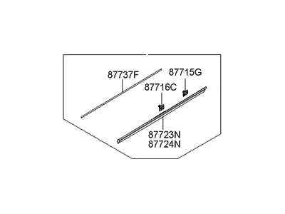 Hyundai 87722-3K020 Moulding Assembly-Waist Line Rear Door,RH