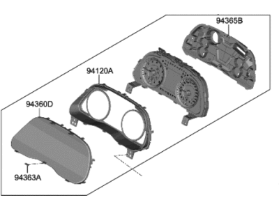 Hyundai Sonata Hybrid Speedometer - 94011-L5230