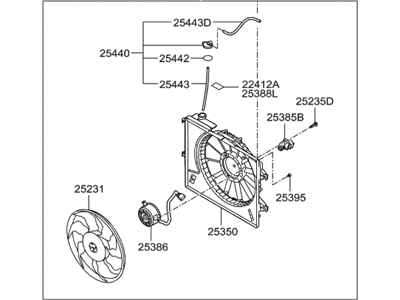 2011 Hyundai Accent Fan Motor - 25380-1R050