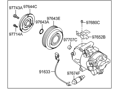 2014 Hyundai Elantra GT A/C Compressor - 97701-A5100