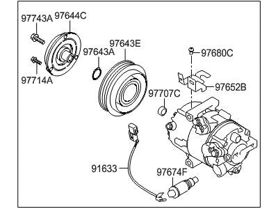 2017 Hyundai Elantra GT A/C Compressor - 97701-A5100