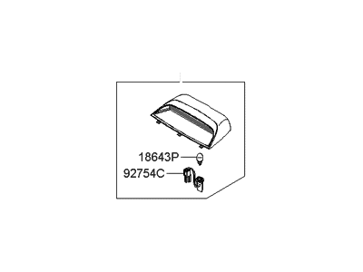 Hyundai 92700-3K000-CH Lamp Assembly-High Mounted Stop