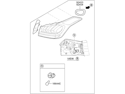 Hyundai Genesis Back Up Light - 92401-B1030