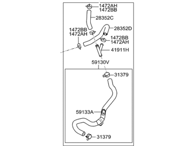 Hyundai 28350-2B700 Hose Assembly-Vacuum
