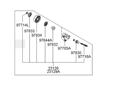 Hyundai 97704-2D520 Bracket Assembly-Tension Pulley Mounting