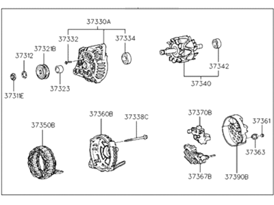 1999 Hyundai Tiburon Alternator - 37300-22200