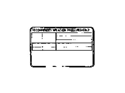 Hyundai 05203-27001 Label-Tire Pressure