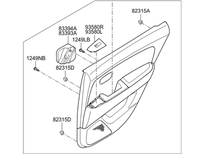 Hyundai 83301-2H040-9PG Panel Complete-Rear Door Trim,LH