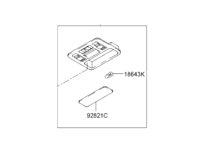 Hyundai 92820-2D510-ZR Overhead Console Lamp Assembly