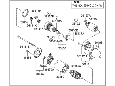 Hyundai 36100-3C211 Starter Assembly