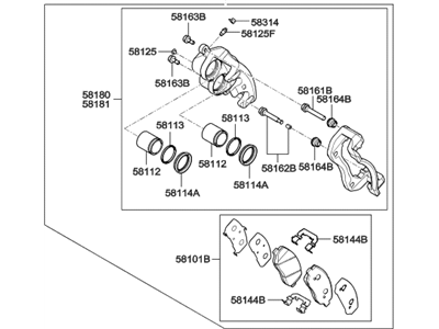 2015 Hyundai Santa Fe Sport Brake Caliper - 58110-4Z000