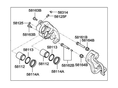 Hyundai 58190-4ZA00 CALIPER Kit-Front Brake,RH