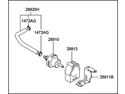 2003 Hyundai Accent Crankcase Breather Hose - 28914-22601