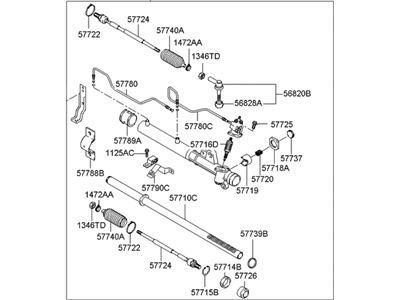 2003 Hyundai Elantra Rack And Pinion - 57700-2D000