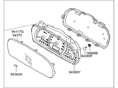 Hyundai 94004-2H047 Cluster Assembly-Instrument(Mph)