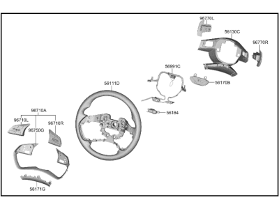 2023 Hyundai Palisade Steering Wheel - 56100-S8AD0-NNB