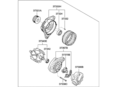 2015 Hyundai Elantra Alternator - 37300-2E800