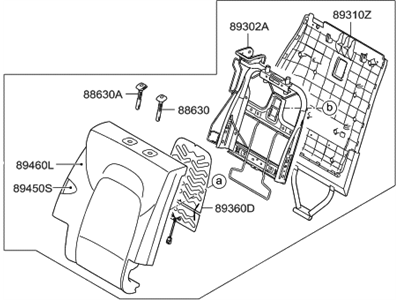Hyundai 89400-4Z010-R5X BACK ASSY-2ND SEAT,RH