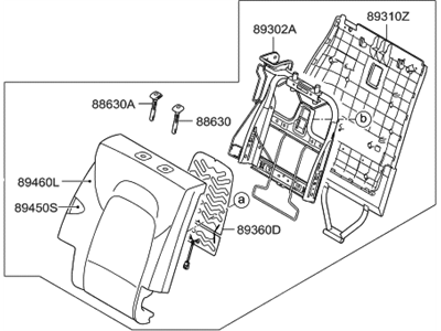 Hyundai 89400-4Z010-R6X BACK ASSY-2ND SEAT,RH