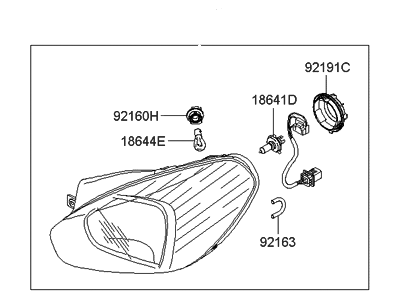 Hyundai 92102-1E010 Headlamp Assembly, Right