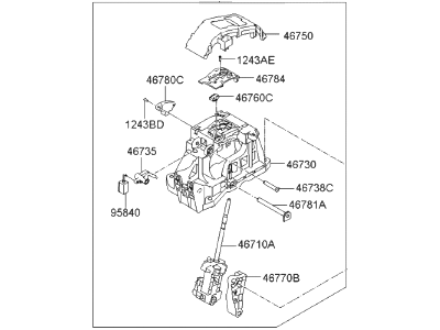 Hyundai 46700-3Y100 Lever Assembly-Automatic Transmission