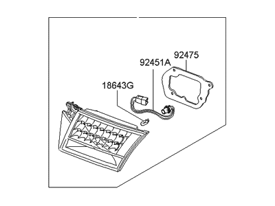 Hyundai 92404-3L520 Lamp Assembly-Rear Combination Inside,RH