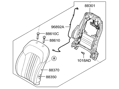 Hyundai 88300-D2140-VHH Back Assembly-Front Seat,LH